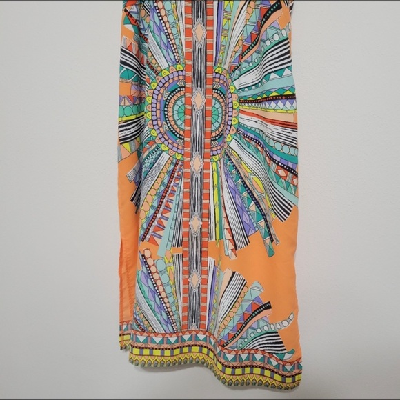 Gianni Bini Orange Muliti-colored Midi dress - Picture 3 of 9